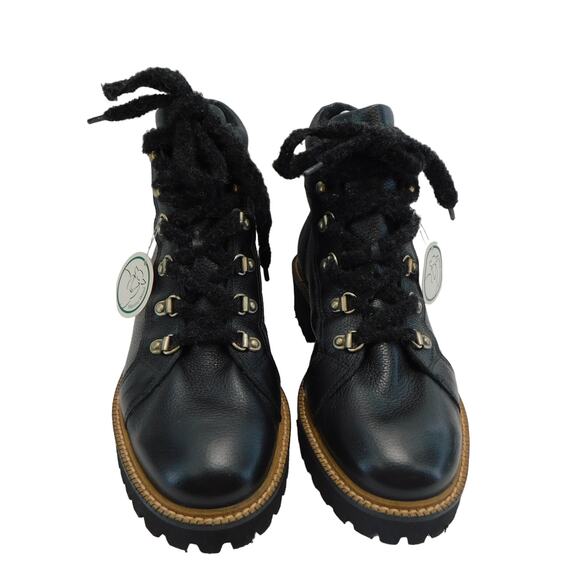 Paul Green Black Womens Merino Wool Lace up Lined Hiker Boots Size 6 New - Picture 2 of 12